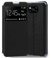 Capa Xiaomi Pocophone X3, X3 Pro Flip Book com Janela Preto