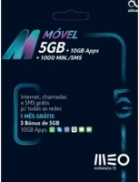 Cartão Sim MEO M Movel (5GB + 10GB Apps + 1000Min/Sms)