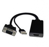 Cabo Conversor VGA M para HDMI F Preto