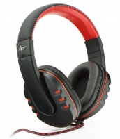 Headphones ART LIZARD Gaming PC com Micro Kack 2 X Jack 3.5mm Preto/Vermelho