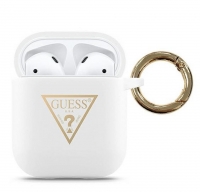 Capa Protetora Airpods, Airpods 2 Licenciado Guess GUACA2LSTLWH Branco