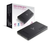 Caixa Externa para Disco 2.5  USB-C 3.2 5GB SSD/HDD BLUERAY Preta
