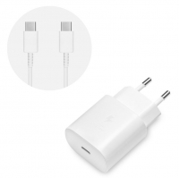 Carregador Samsung EP-TA800EBE com Cabo de Dados EP-DA705BWE 25W USB-C/USB-C Branco Original em Bulk
