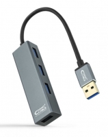 Hub Usb 3.0 4XUSB3.0 USB-A/M-USB 3.0/H, NANOCABLE 10cm Cinza Aluminio