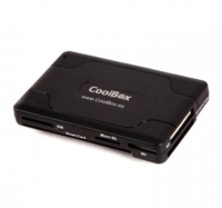 Leitor Cartões Memoria, Cartão Cidadão, SIM, USB Externo CRE065 Coolbox Preto