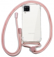 Capa Samsung Galaxy A12 (Samsung A125) ARMOR com Cordão Rosa