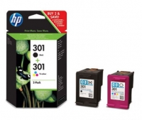 Pack Combo Tinteiro HP 301 Preto + HP 301 Tricor (N9J72AE)