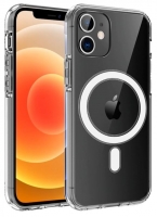 Capa Iphone 12 Mini MAGNETICA Qi Silicone Transparente