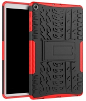 Capa Samsung Galaxy Tab A 10.1  (Samsung T510) ARMOR HARD CASE Silicone Preto/Vermelho