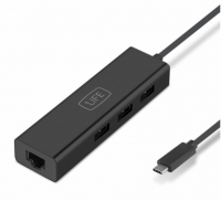Hub 3 Portas Tipo C RJ45 1GB