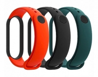 Pack 3 Braceletes Xiaomi Mi band 5, Mi band 6 Silicone (Vermelho, Preto, Verde) Original