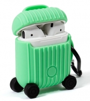 Capa Protetora Airpods SUITCASE em Silicone Verde