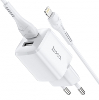 Carregador Iphone XS, Iphone 11, Iphone 12 Series 2 x Usb + Cabo Lightning 2.4A HOCO Branco