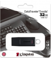Pen Kingston 32GB Datatraveler Exodia USB 3.2 Preto em Blister