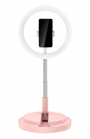 Suporte para Smartphone Usams US-ZB120 Selfie Studio Live Ring Light Rosa