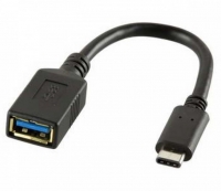 Cabo Adaptador USB Femea OTG para Type-C Preto