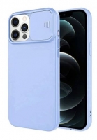 Capa Iphone 12 SLIDE CAM Silicone Azul