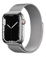 Apple Watch Series 7 GPS+Cellular 45mm Aço Inoxidavel Prateado com Bracelete Loop Milanesa