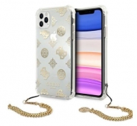 Capa Iphone 11 Pro Max GUESS Peony Chain Collection Dourado em Blister