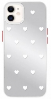 Capa Iphone 11 6.1  Espelho com Coraçoes Branco