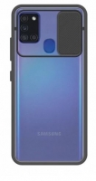 Capa Samsung Galaxy S21 Ultra (Samsung G998) SLIDE CAM Silicone Transparente e Bumper Preto
