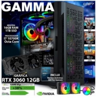 Computador GAMING GAMMA I7 10700K OCTA CORE / RTX 3060 12GB / 1TB SSD / 16GB RAM / 800W