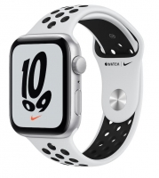 Apple Watch SE 44mm GPS Nike Sport Band Prateado/Preto - MKQ73PO/A