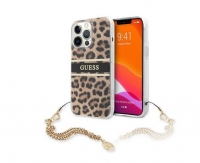 Capa Iphone 13 Pro 6.1  GUESS Leopard Collection Dourado em Blister