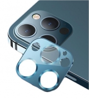Protetor de Camara em Vidro Temperado Iphone 12 Pro Max USAMS com Suporte Metalico Azul