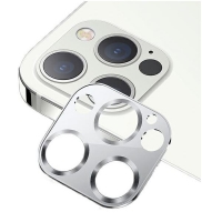Protetor de Camara em Vidro Temperado Iphone 12 Pro Max USAMS com Suporte Metalico Prata