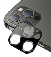 Protetor de Camara em Vidro Temperado Iphone 12 Pro USAMS com Suporte Metalico Preto