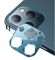 Protetor de Camara em Vidro Temperado Iphone 12 Pro USAMS com Suporte Metalico Azul