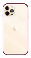 Capa Iphone 12 Pro Max Transparente com Border Silicone Vermelho