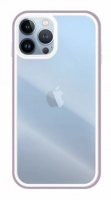 Capa Iphone 13 Pro Transparente com Border Silicone Lilas