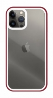 Capa Iphone 13 Pro Max Transparente com Border Silicone Vermelho