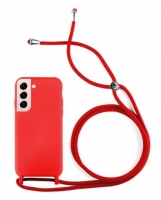 Capa Samsung Galaxy S22 Plus (Samsung S906) Silicone SOFT LITE com Cordão Vermelho