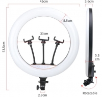 Ring Light 45cm com 3 Suportes e Comando a Distancia (Não inclui Tripod)