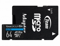Cartão de Memoria 64GB Team Group CL10 UHS-I U3 V30 A1 SDHC/SDXC (90Mb/S-45Mb) em Blister