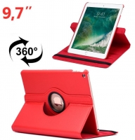 Capa Ipad Air, Ipad Air 2, Ipad Pro 9.7, Ipad 2017, IPad 2018 9.7 FLIP BOOK Giratoria Vermelha em Blister