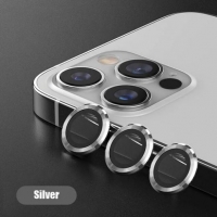 Protetor de Camara em Vidro Temperado Iphone 13, Iphone 13 Mini (3 Lentes Frame Aluminio) Prata