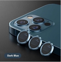 Protetor de Camara em Vidro Temperado Iphone 12 Pro Max (3 Lentes Frame Aluminio) Azul