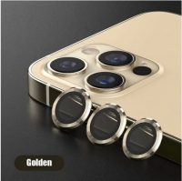 Protetor de Camara em Vidro Temperado Iphone 12 Pro Max (3 Lentes Frame Aluminio) Dourado