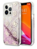 Capa Iphone 13 Pro GUESS Hard Case GUHCP13LLGPEPI  Peony Liquid Glitter Pink