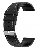 Bracelete Universal 22mm Huawei, Samsung, Xiaomi, Stratos Tipo Pele Preto