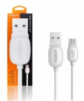 Cabo de Dados Moxom CC-46 Micro Usb 2.4A 1m Branco em Blister