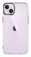 Capa Iphone 14 Plus Silicone Transparente e Border Camara em Aluminio Preto