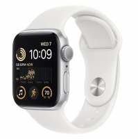 Apple Watch SE (2ª Geração) GPS 40mm Aluminio Prateado com Bracelete Desportiva Branca