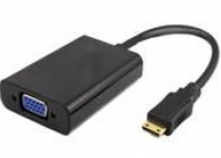 Cabo Conversor Ntech NBA302 Mini HDMI M para VGA F 0.25M Preto