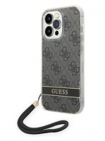 Capa Iphone 14 Pro Max 6.7  GUESS Print Strap GUOHCP14XH4STK Preto em Blister