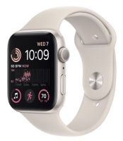 Apple Watch SE (2ª Geração) GPS 44mm Aluminio Luz das Estrelas com Bracelete Desportiva Luz das Estrelas